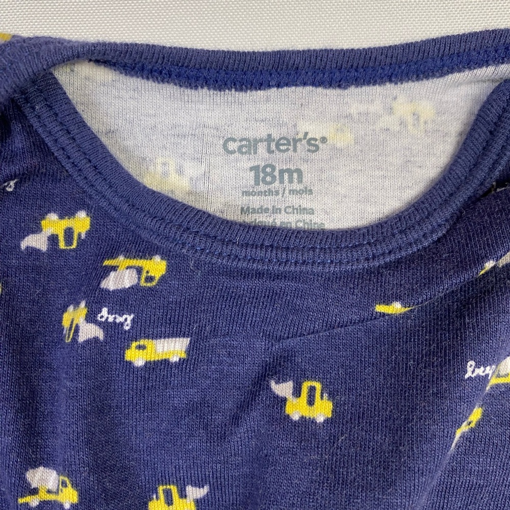 Carter's Yellow & Navy Baby Outfit Bundle Construction Size 18 Months - Picture 9 of 13